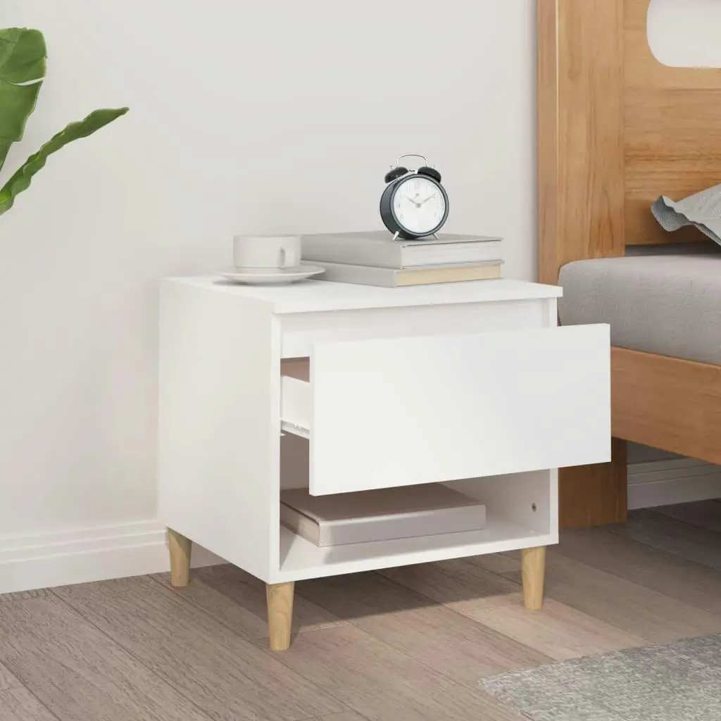 Bedside Table White 50x46x50 cm Engineered Wood 819532