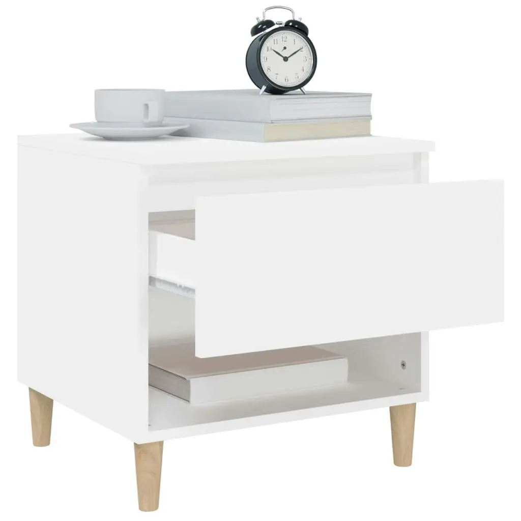 Bedside Table White 50x46x50 cm Engineered Wood 819532