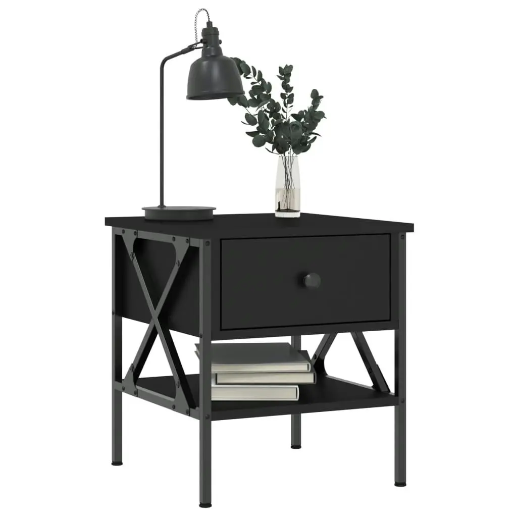 Bedside Table Black 40x42x45 cm Engineered Wood 825953