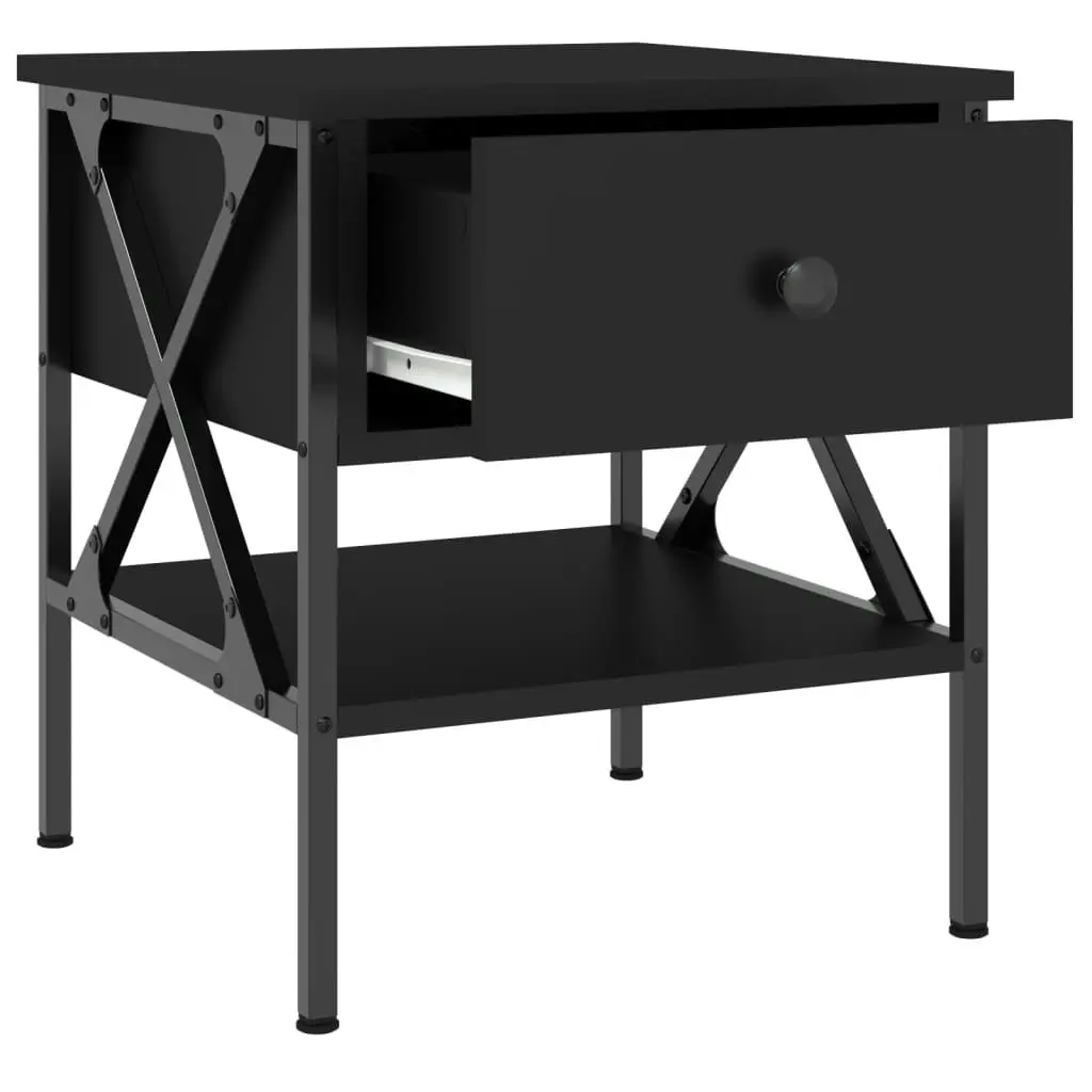 Bedside Table Black 40x42x45 cm Engineered Wood 825953