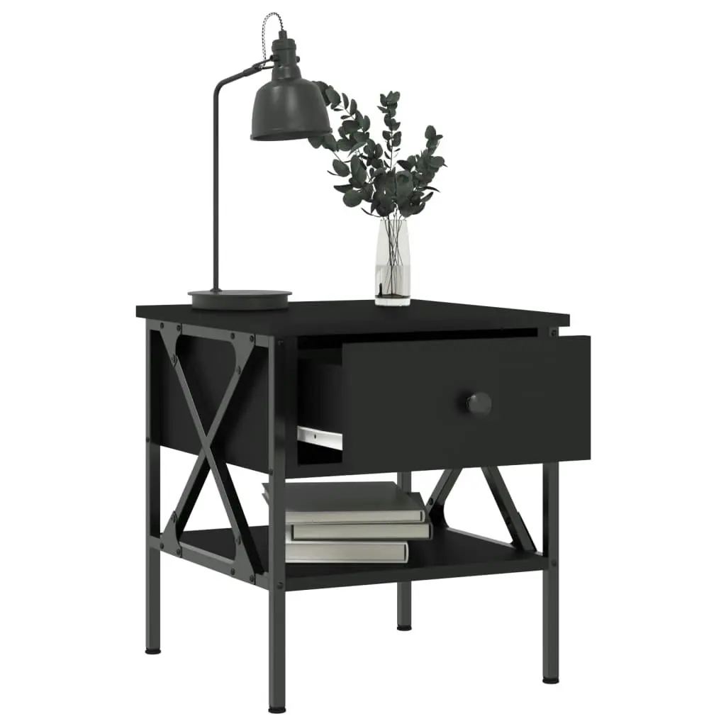 Bedside Table Black 40x42x45 cm Engineered Wood 825953