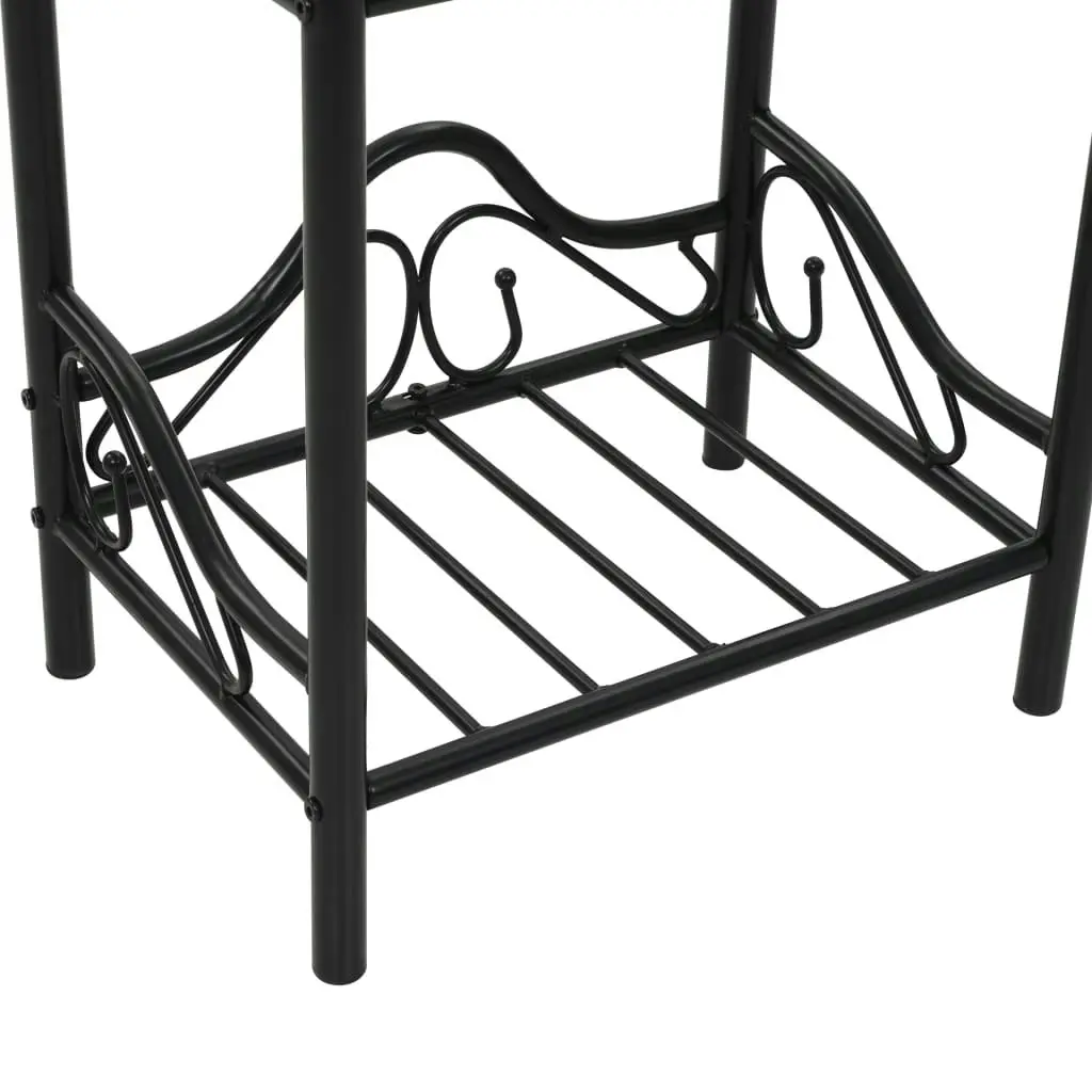 Bedside Table Steel and Tempered Glass 45x30.5x60 cm Black 246726