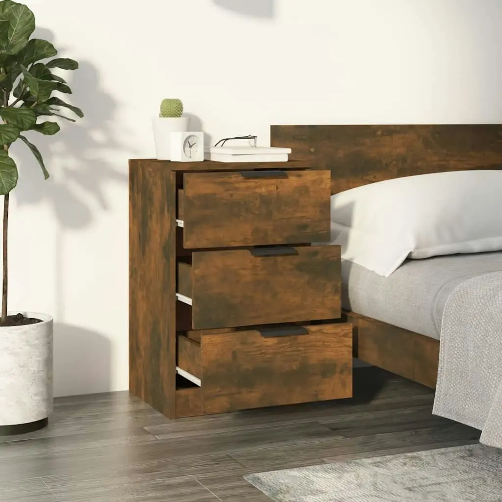 Bedside Cabinets 2 pcs Smoked Oak 40x36x65 cm 817052