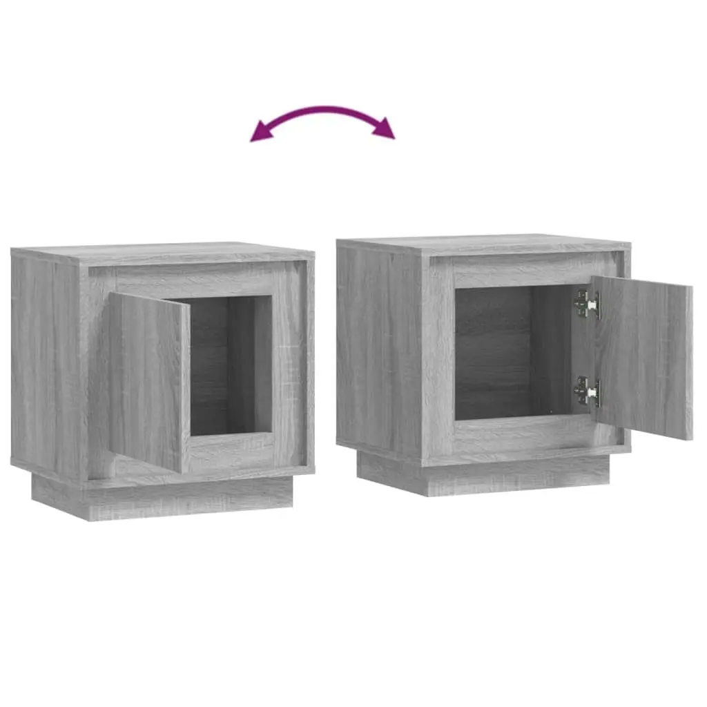 Bedside Cabinets 2 pcs Grey Sonoma 44x35x45 cm Engineered Wood 819849