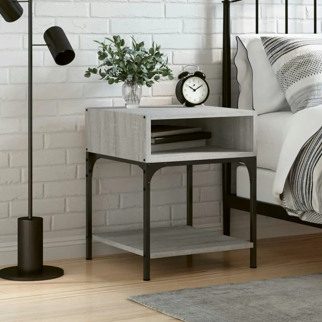 Bedside Table Grey Sonoma 40x41x50 cm Engineered Wood 825879