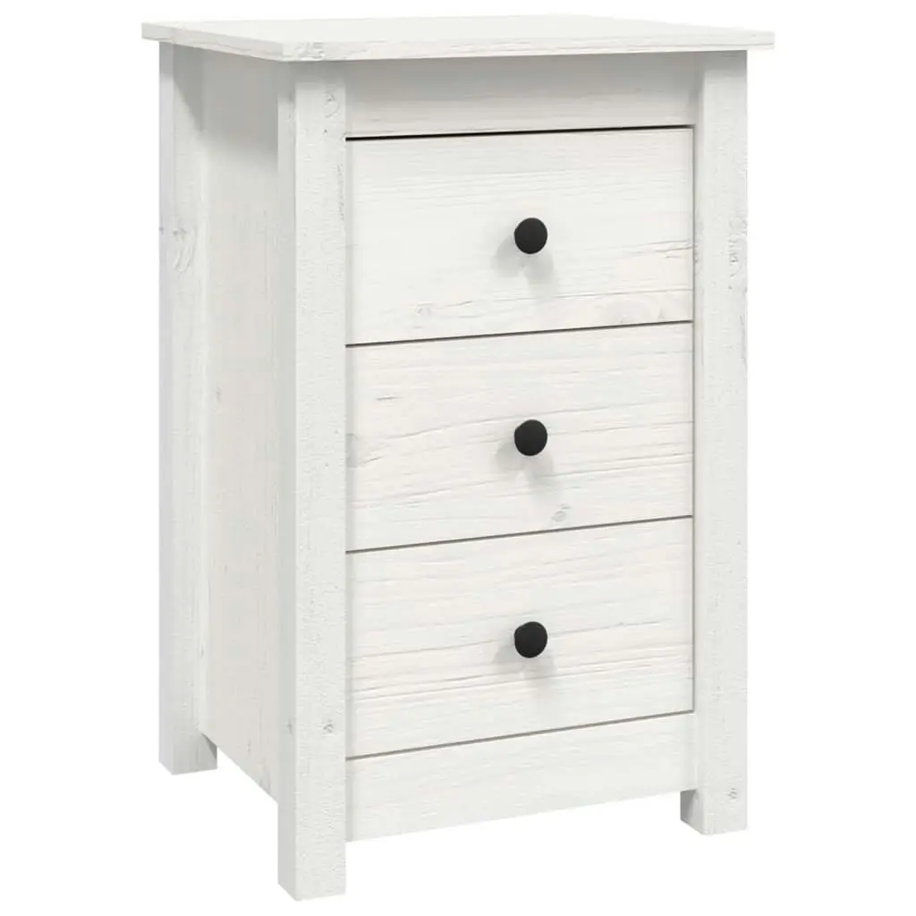 Bedside Cabinets 2 pcs White 40x35x61.5 cm Solid Wood Pine 813702