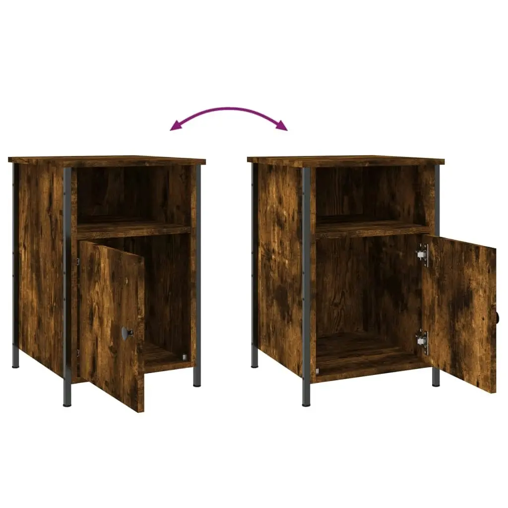 Bedside Cabinets 2 pcs Smoked Oak 40x42x60 cm Engineered Wood 825918