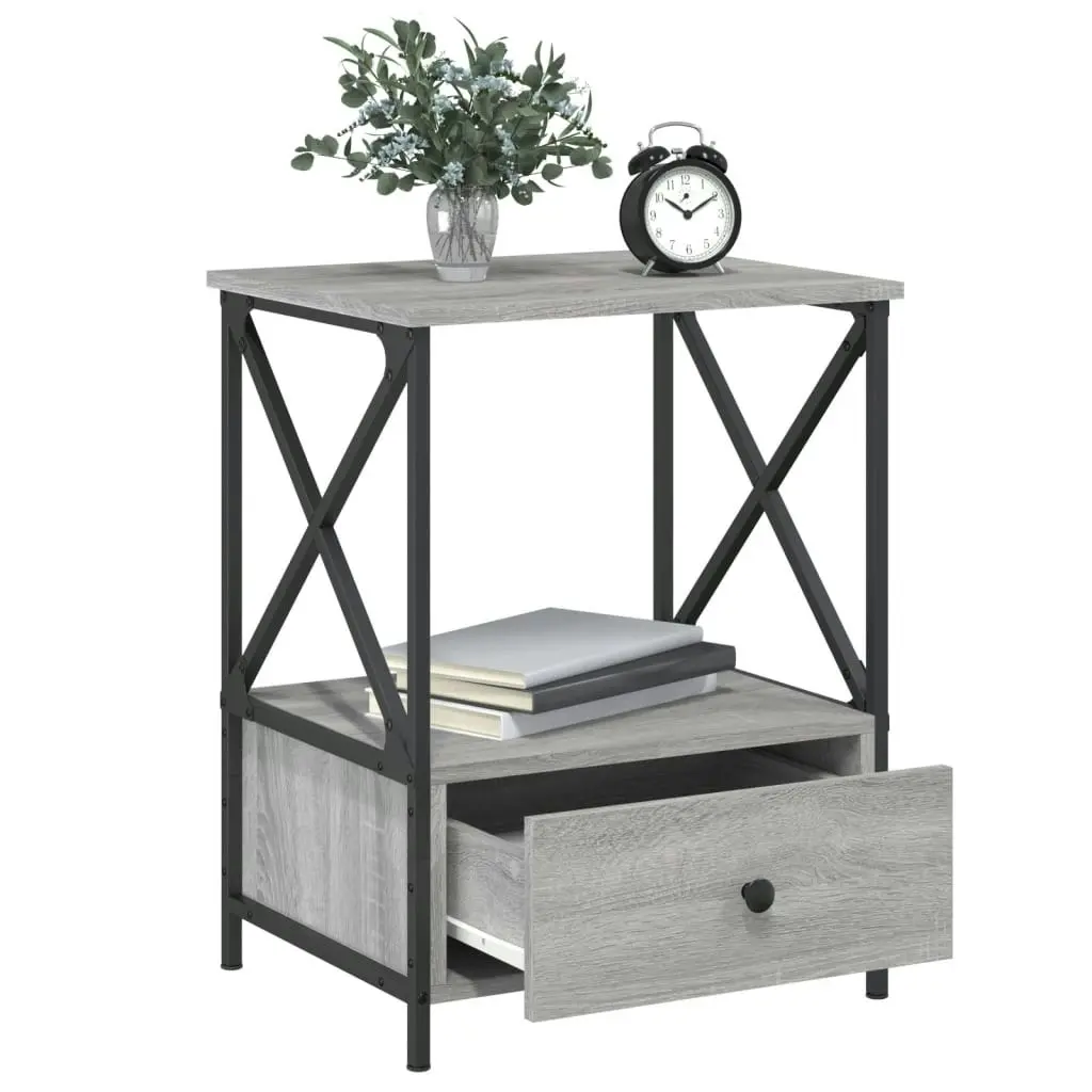 Bedside Tables 2 pcs Grey Sonoma 50x41x65 cm Engineered Wood 826090