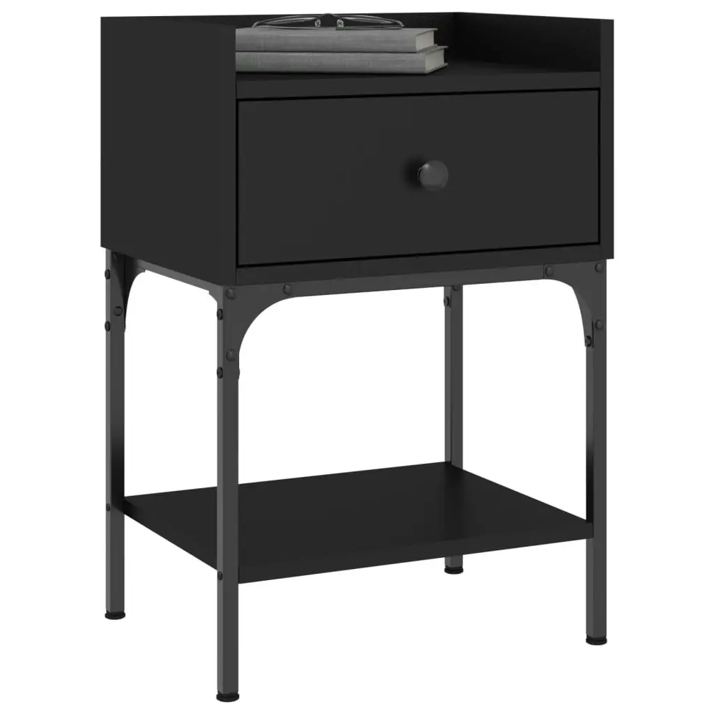 Bedside Table Black 40.5x31x60 cm Engineered Wood 825893