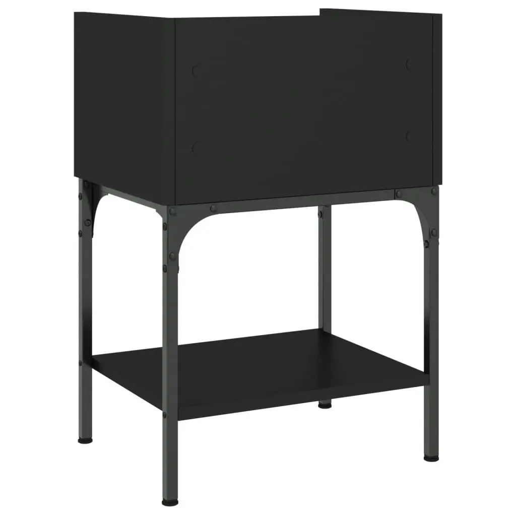 Bedside Table Black 40.5x31x60 cm Engineered Wood 825893