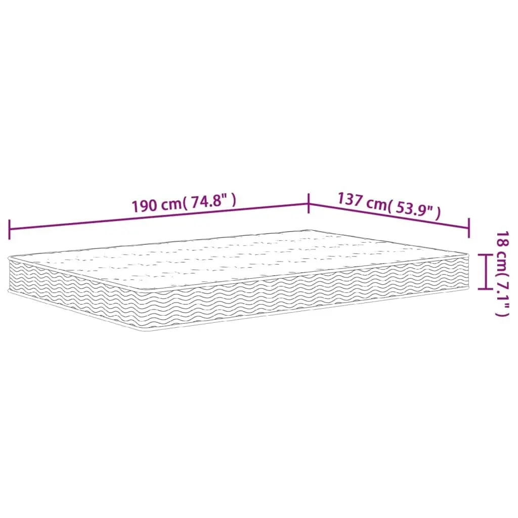 Bonnell Spring Mattress Medium 137x190 cm 3206402