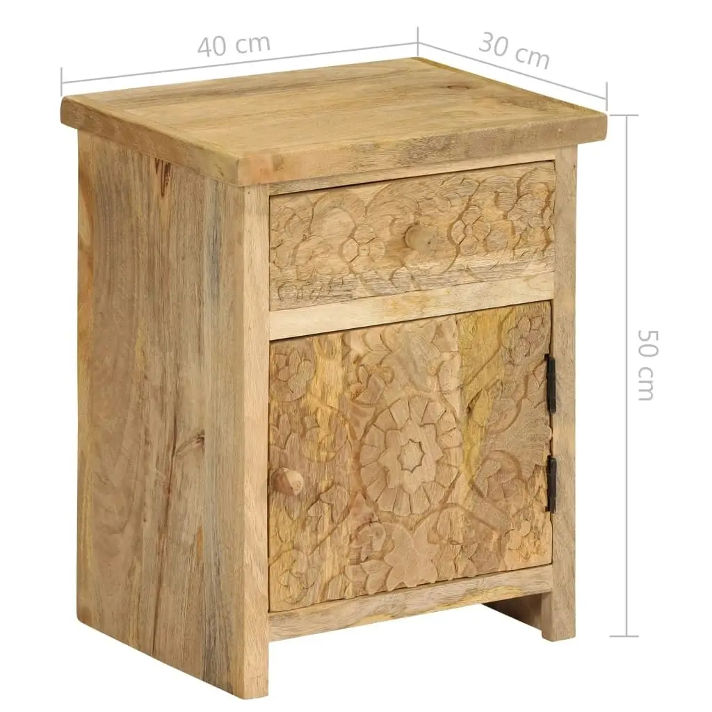 Bedside Table Solid Mango Wood 40x30x50 cm 246152