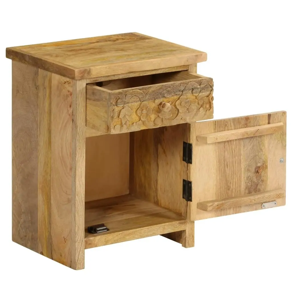 Bedside Table Solid Mango Wood 40x30x50 cm 246152