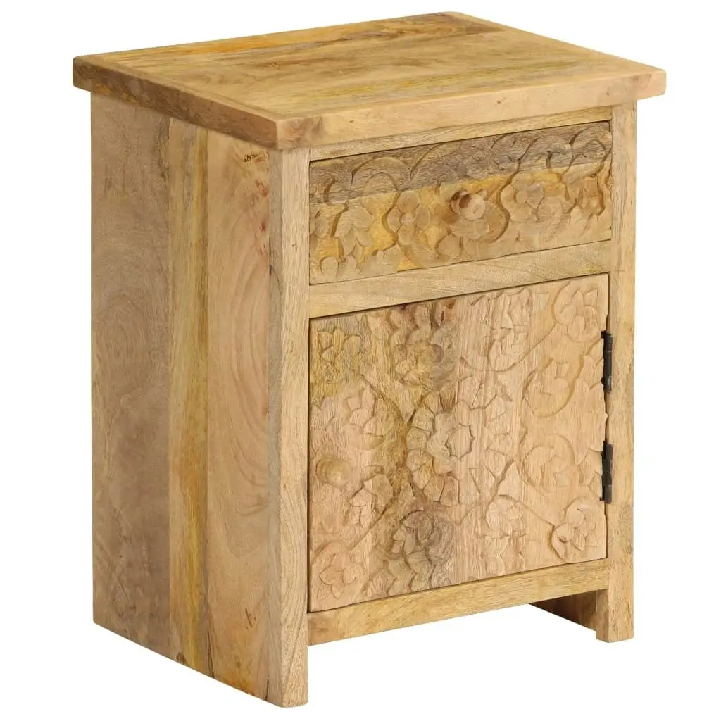 Bedside Table Solid Mango Wood 40x30x50 cm 246152