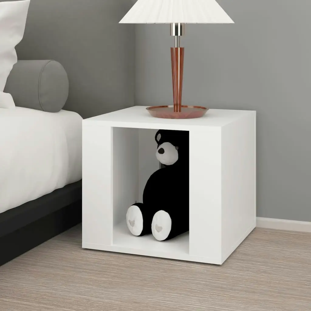 Bedside Table White 41x40x36 cm Engineered Wood 816544