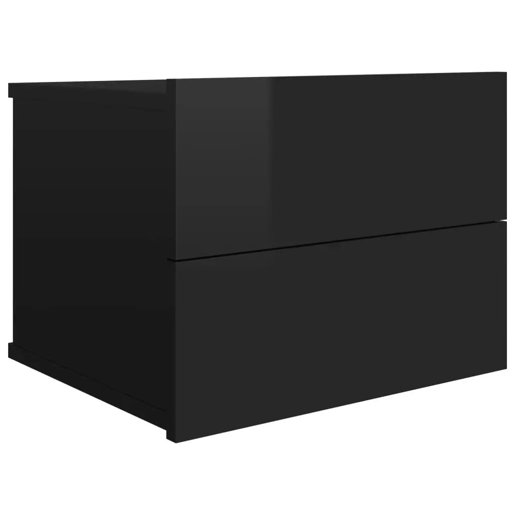 Bedside Cabinets 2 pcs High Gloss Black 40x30x30 cm Engineered Wood 801068