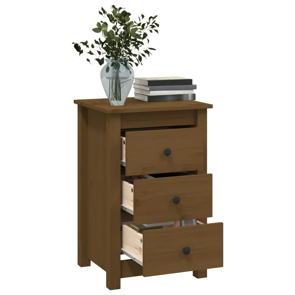 Bedside Cabinets 2 pcs Honey Brown 40x35x61.5 cm Solid Wood Pine 813706