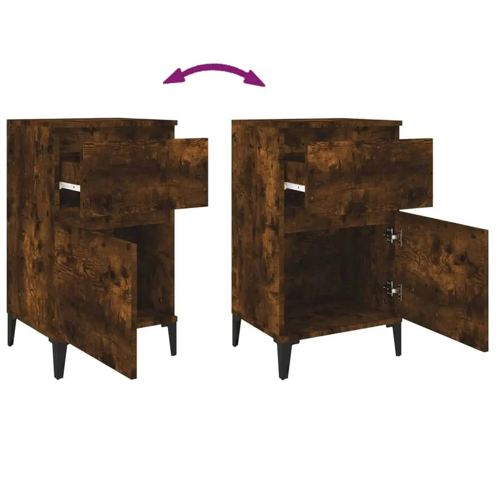 Bedside Cabinets 2 pcs Smoked Oak 40x35x70 cm 819719