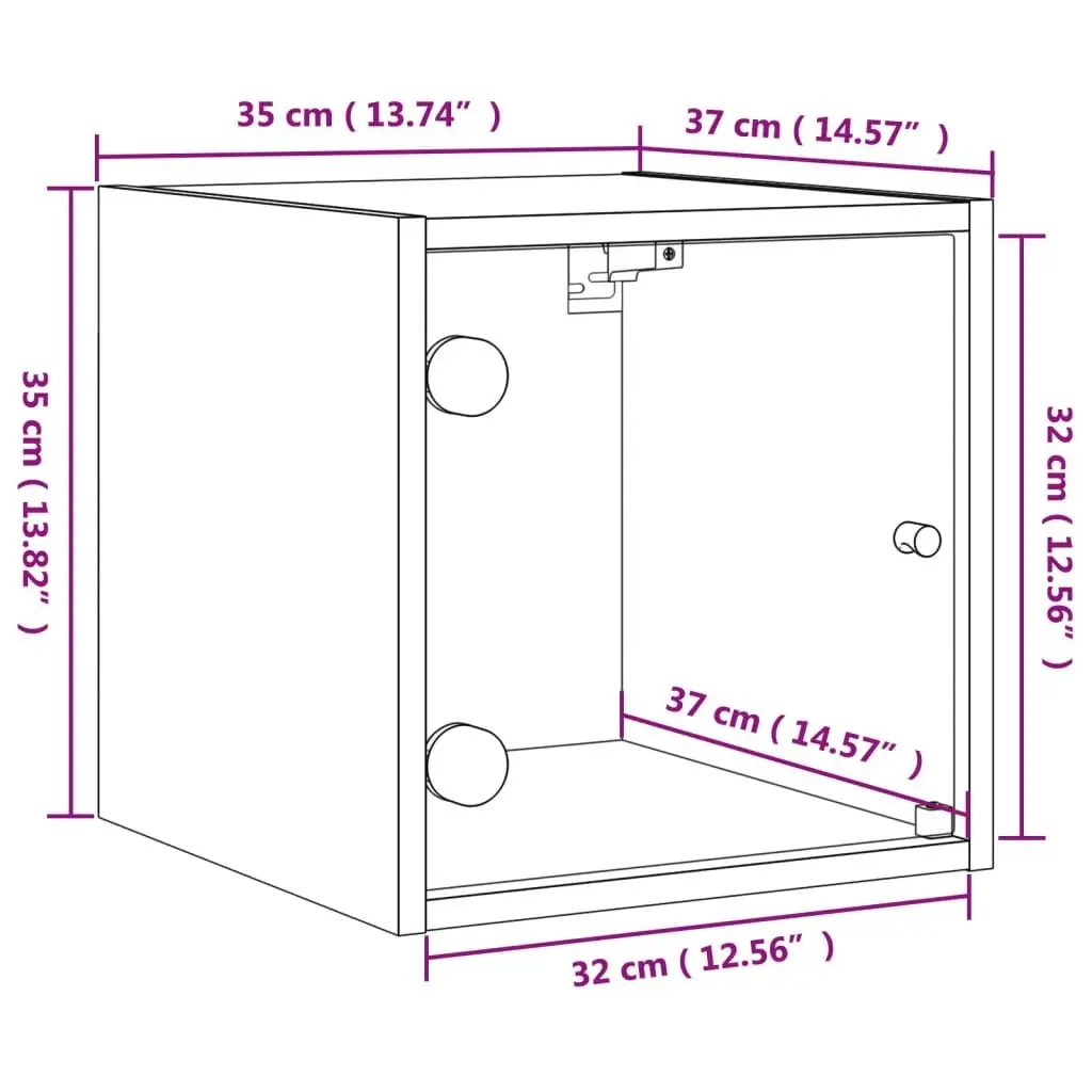 Bedside Cabinets with Glass Doors 2 pcs White 35x37x35 cm 836463