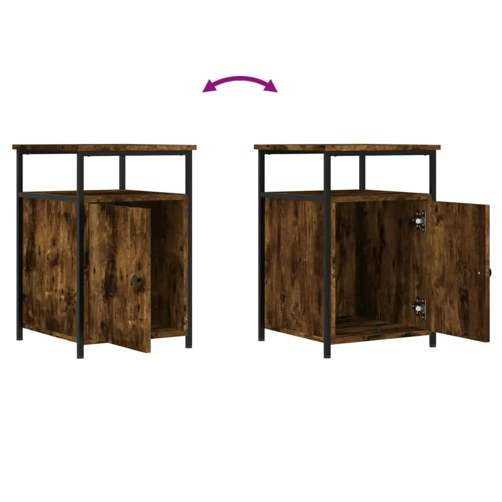 Bedside Cabinets 2 pcs Smoked Oak 40x42x60 cm Engineered Wood 826038