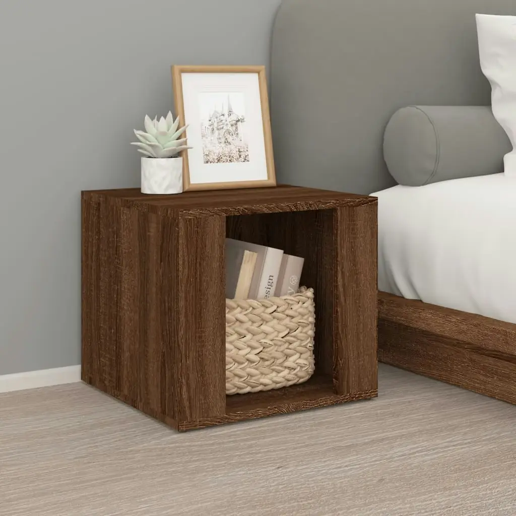 Bedside Table Brown Oak 41x40x36 cm Engineered Wood 816551