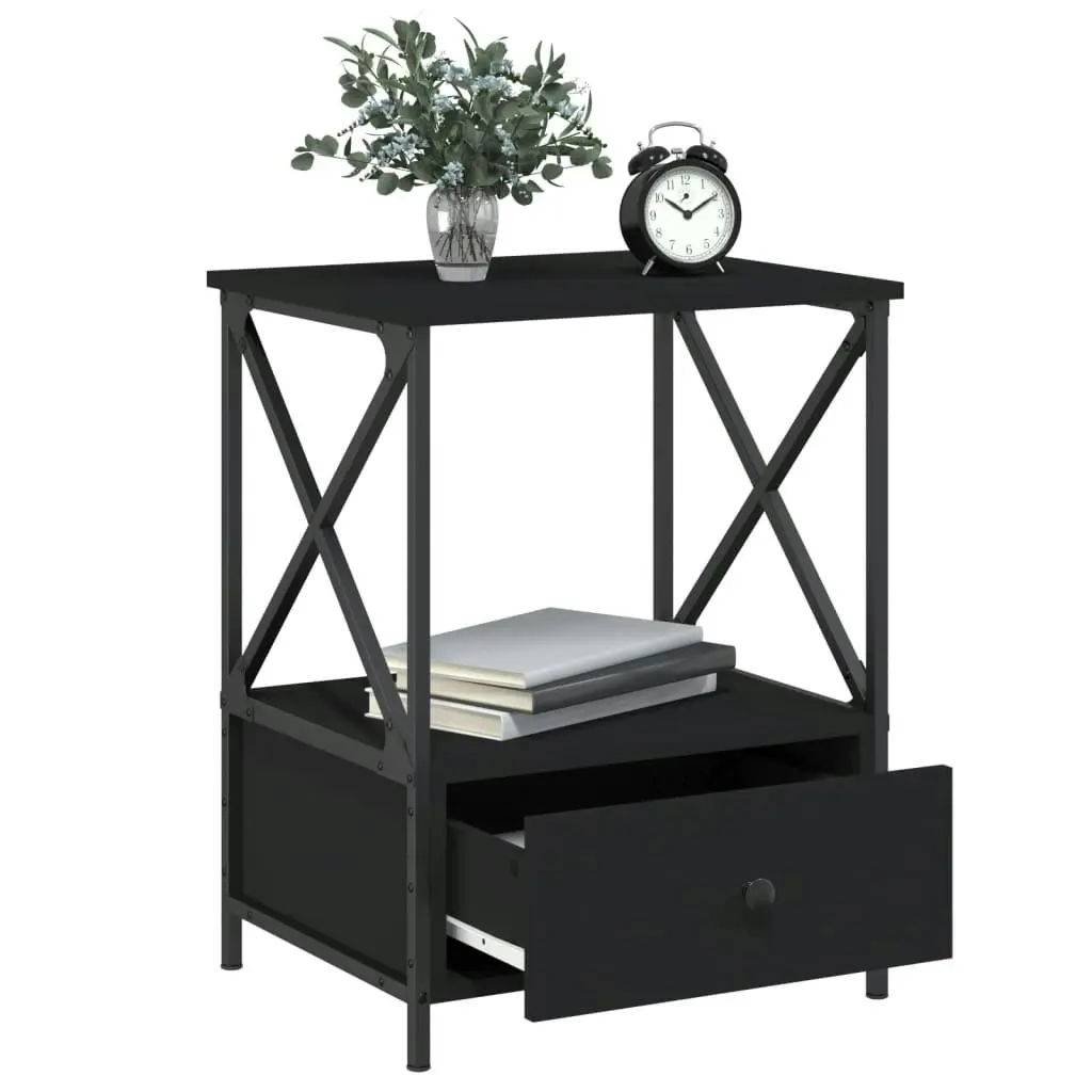 Bedside Table Black 50x41x65 cm Engineered Wood 826083