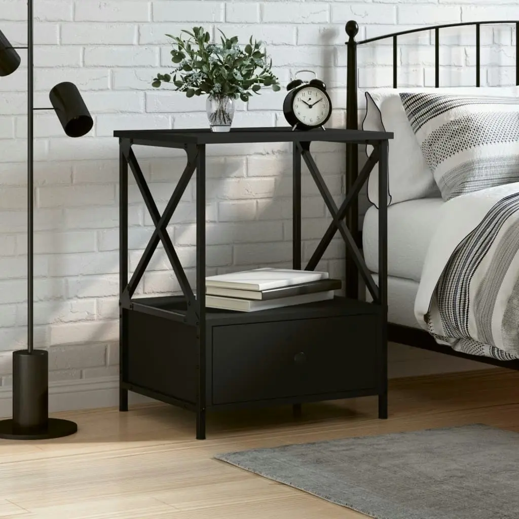 Bedside Table Black 50x41x65 cm Engineered Wood 826083