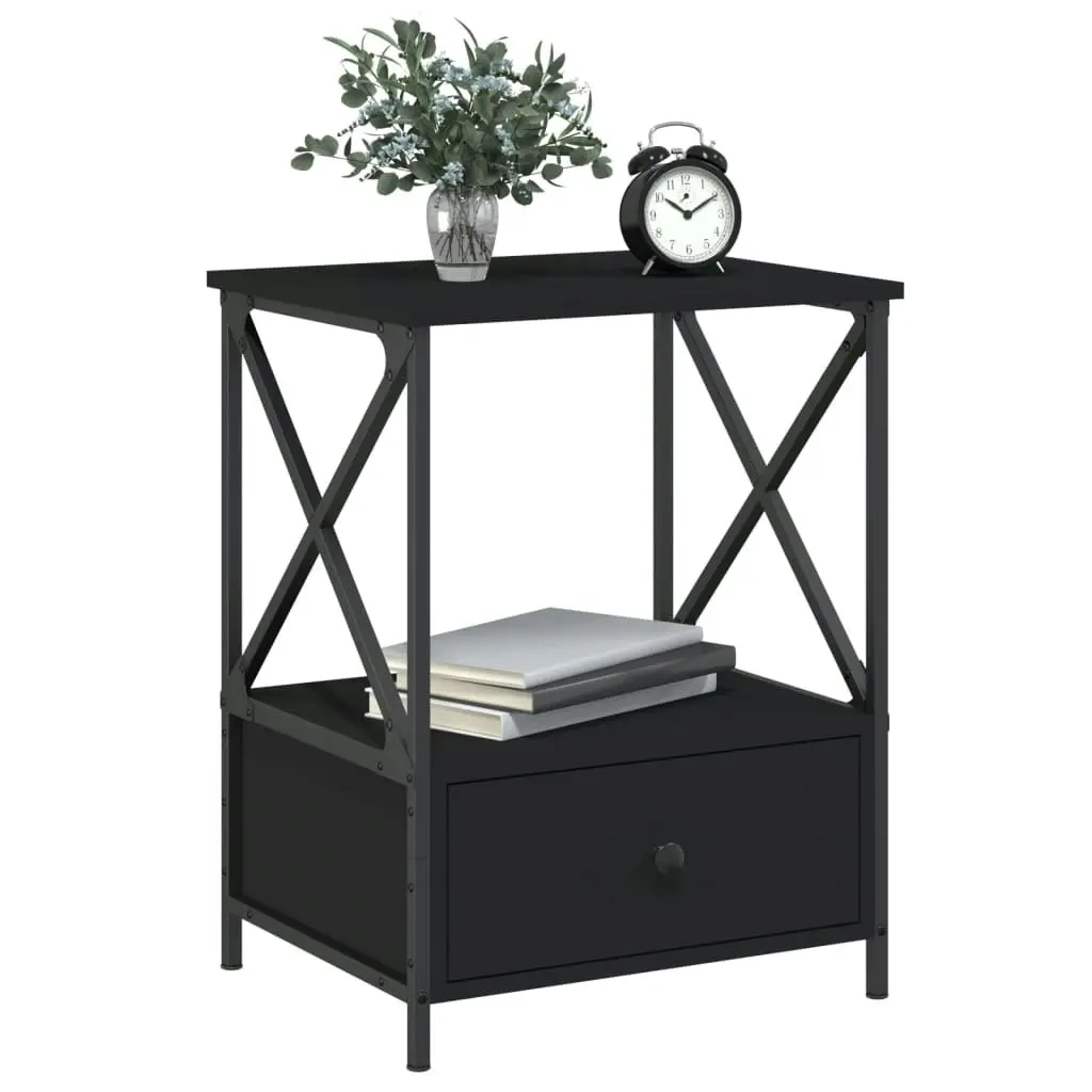 Bedside Table Black 50x41x65 cm Engineered Wood 826083