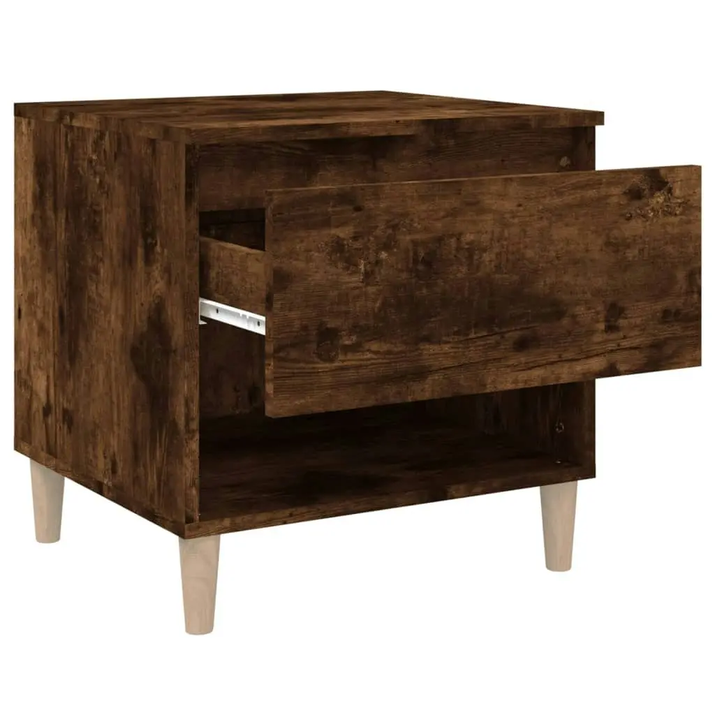 Bedside Tables 2 pcs Smoked Oak 50x46x50 cm Engineered Wood 819543