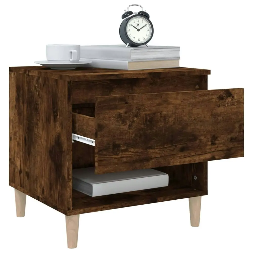 Bedside Tables 2 pcs Smoked Oak 50x46x50 cm Engineered Wood 819543