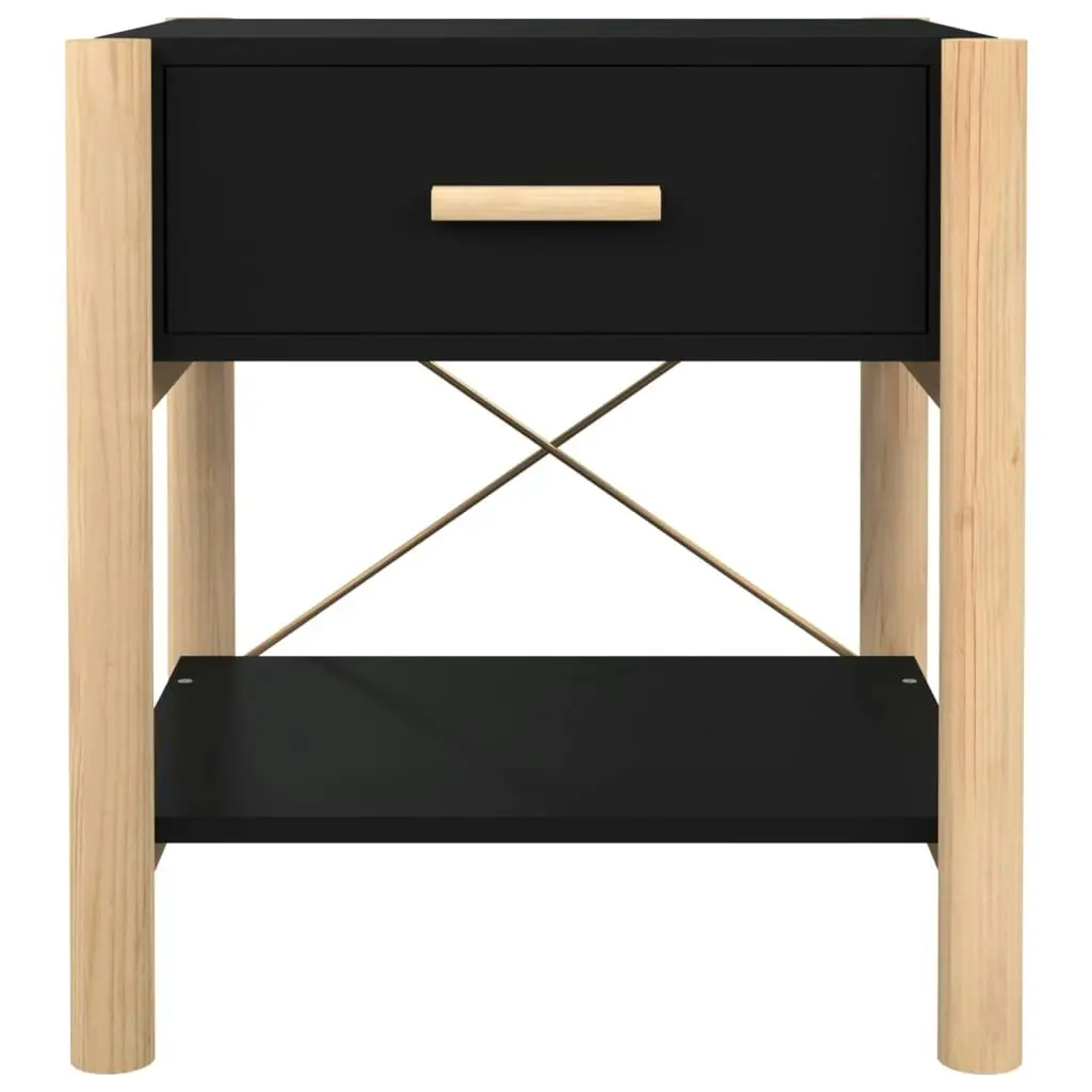 Bedside Tables 2pcs Black 42x38x45 cm Engineered Wood 345657