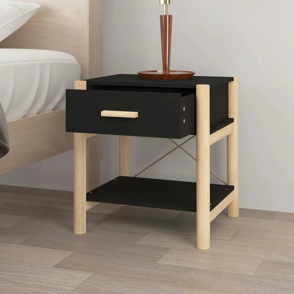 Bedside Tables 2pcs Black 42x38x45 cm Engineered Wood 345657