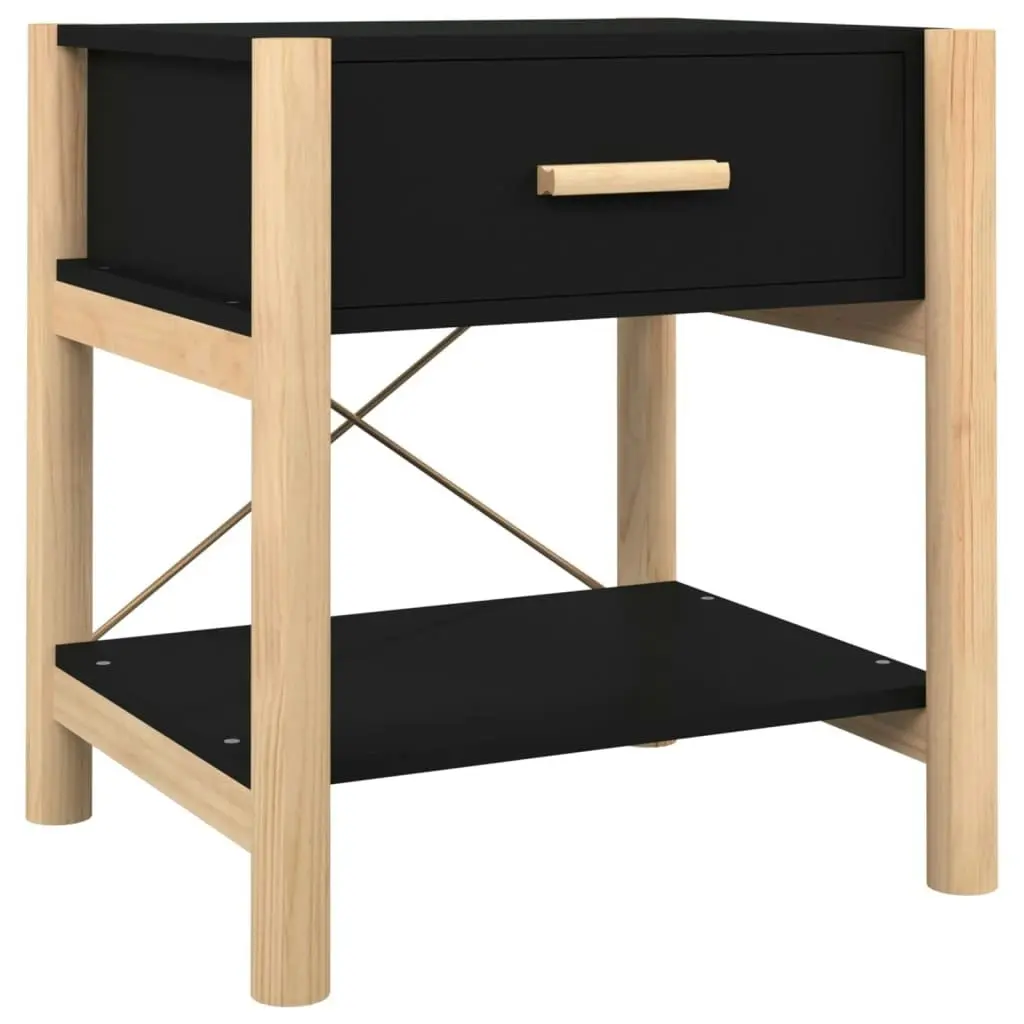 Bedside Tables 2pcs Black 42x38x45 cm Engineered Wood 345657