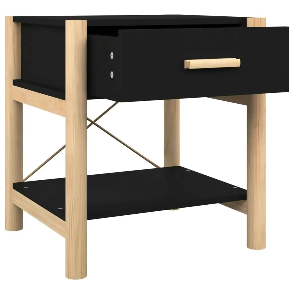 Bedside Tables 2pcs Black 42x38x45 cm Engineered Wood 345657