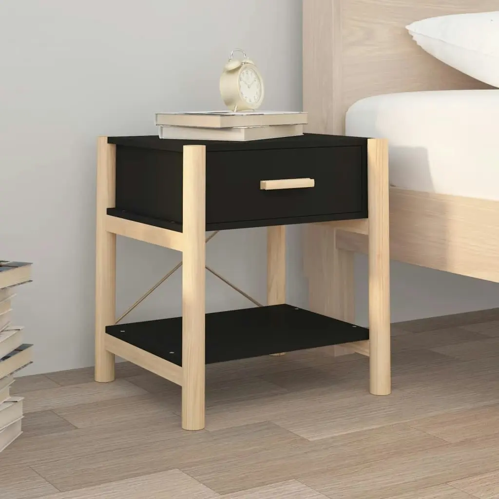 Bedside Tables 2pcs Black 42x38x45 cm Engineered Wood 345657