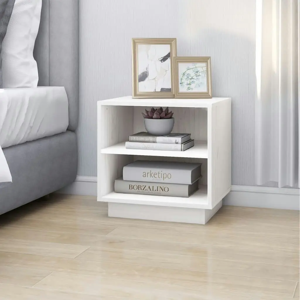 Bedside Cabinets 2 pcs White 40x34x40 cm Solid Wood Pine 813328