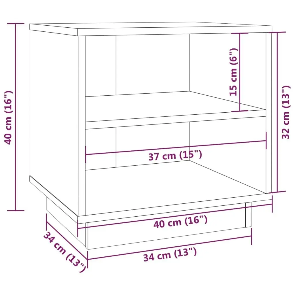 Bedside Cabinets 2 pcs White 40x34x40 cm Solid Wood Pine 813328