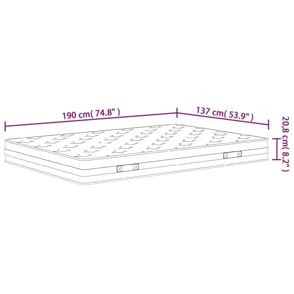 Bonnell Spring Mattress Medium 137x190 cm 3206393