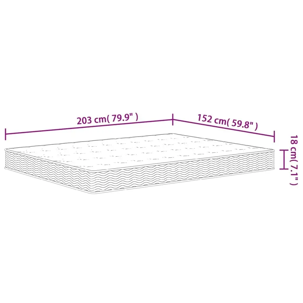 Bonnell Spring Mattress Medium 152x203 cm Queen Size 3206405