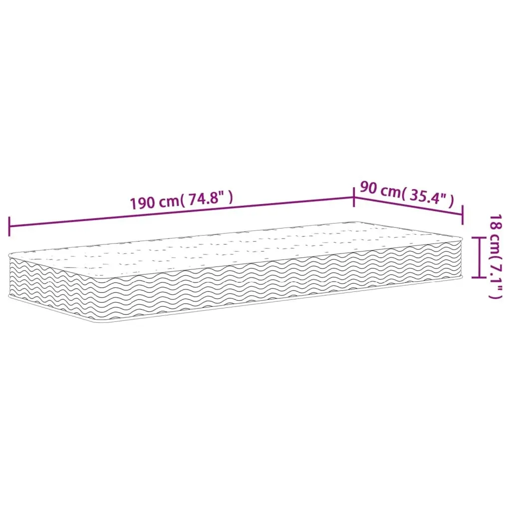 Bonnell Spring Mattress Medium 90x190 cm 372969