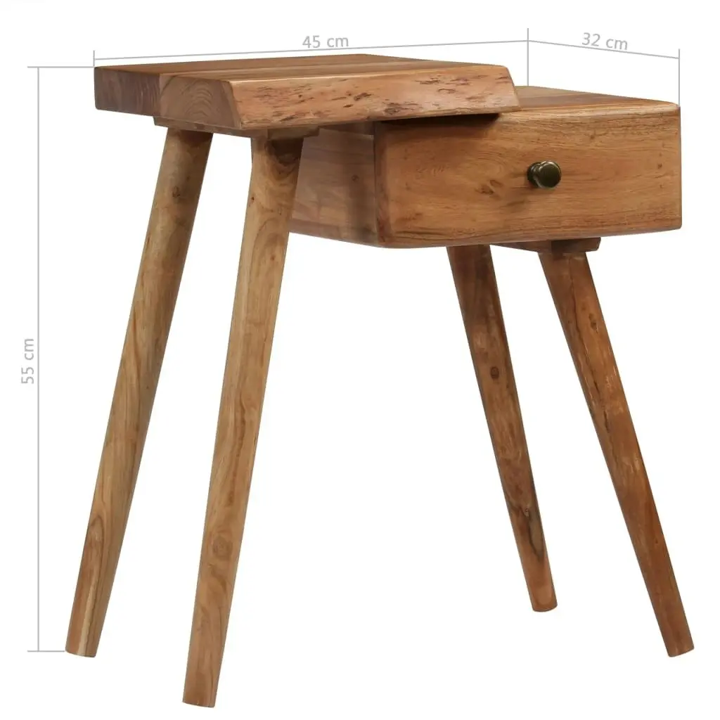 Bedside Table Solid Acacia Wood 45x32x55 cm 245662