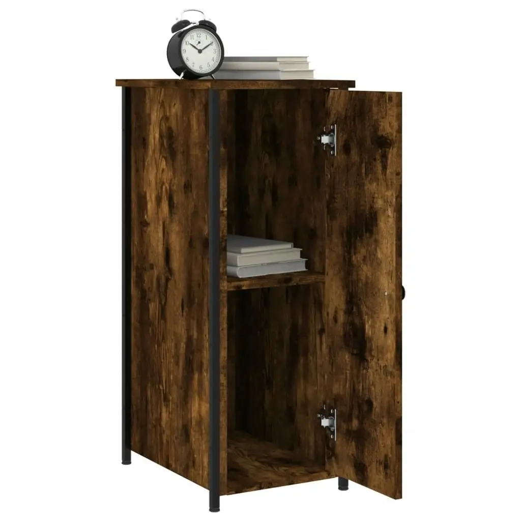 Bedside Cabinets 2 pcs Smoked Oak 32x42x80 cm Engineered Wood 825968