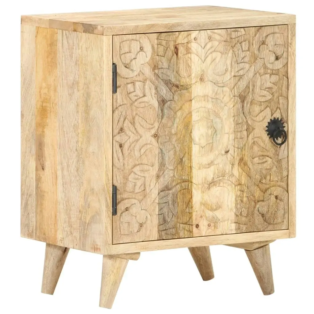 Carved Bedside Cabinet 40x30x50 cm Solid Mango Wood 320232