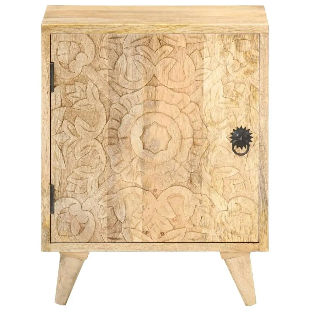 Carved Bedside Cabinet 40x30x50 cm Solid Mango Wood 320232