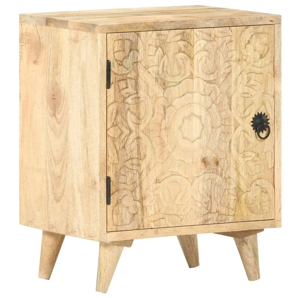 Carved Bedside Cabinet 40x30x50 cm Solid Mango Wood 320232