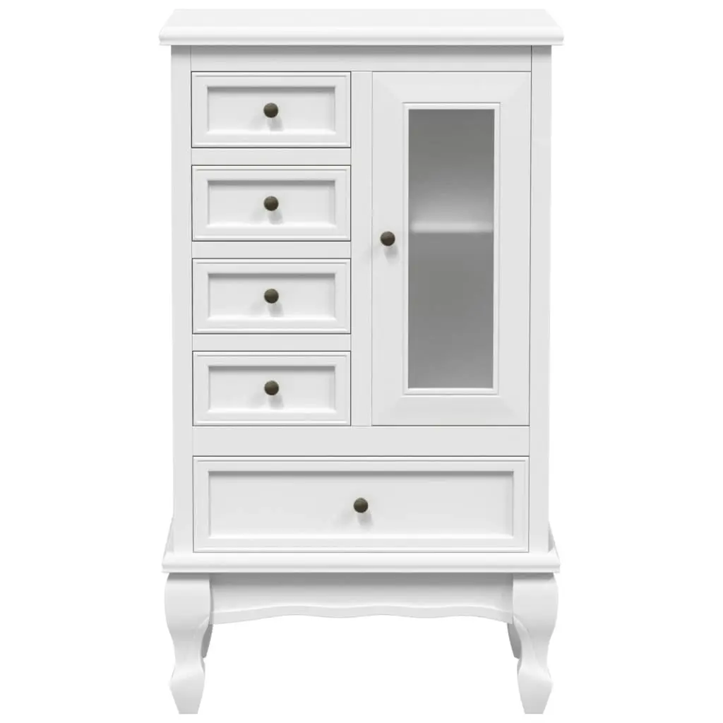 Cabinet with 5 Drawers 2 Shelves White 241150