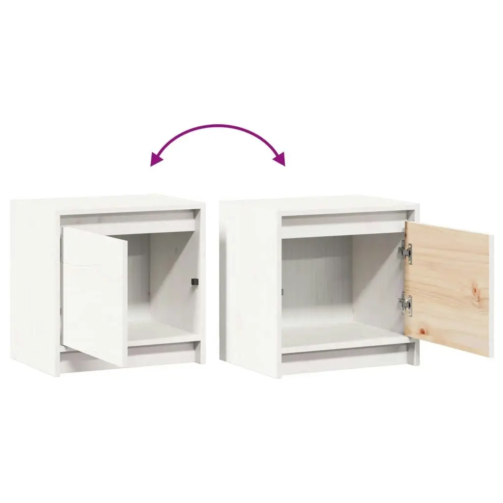 Bedside Cabinets 2 pcs White 40x30.5x40 cm Solid Pinewood 808116