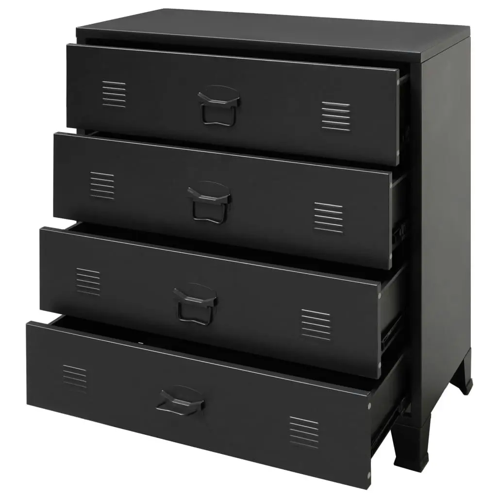 Chest of Drawers Metal Industrial Style 78x40x93 cm Black 245963