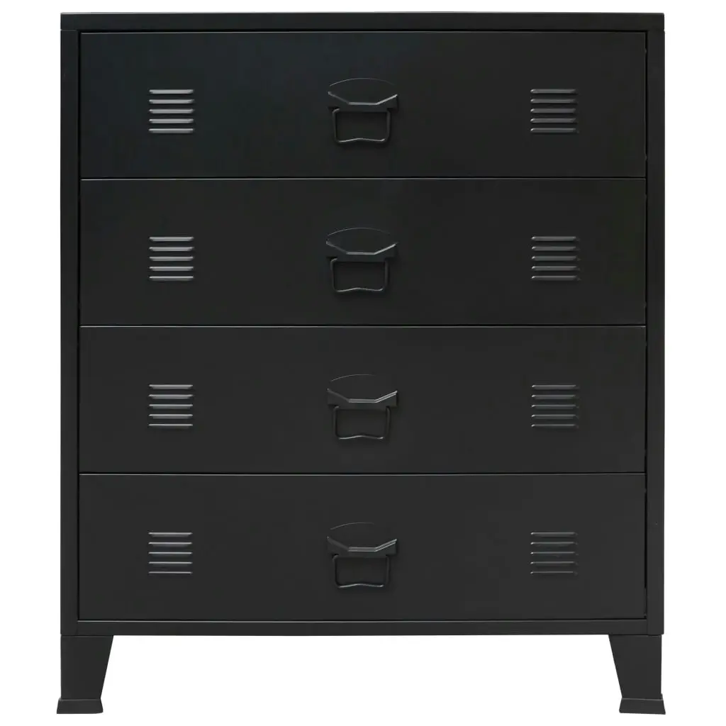 Chest of Drawers Metal Industrial Style 78x40x93 cm Black 245963