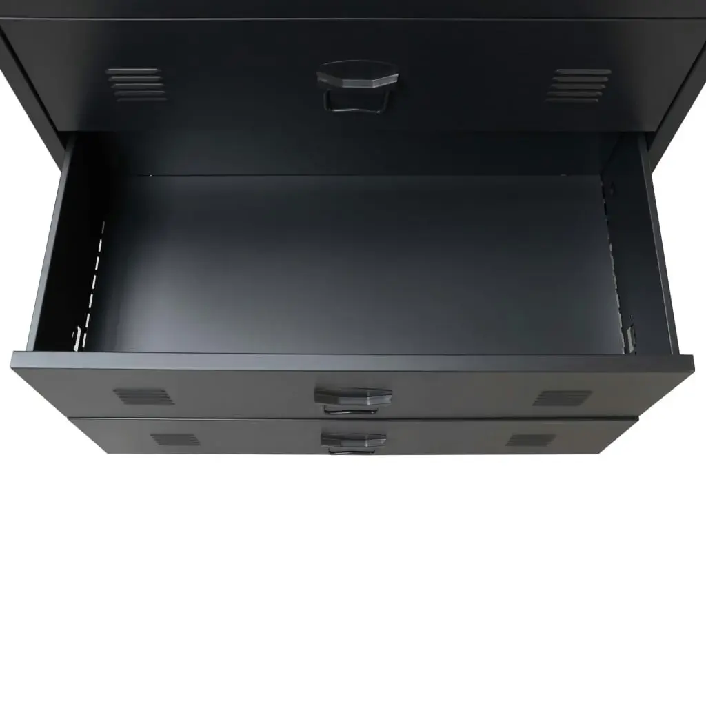 Chest of Drawers Metal Industrial Style 78x40x93 cm Black 245963